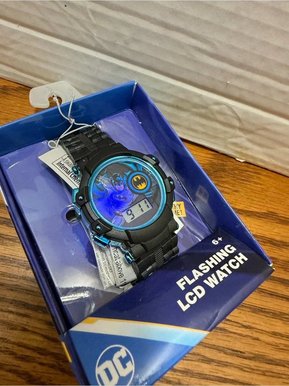 DC Batman Kids Black and Blue Flashing LCD Watch